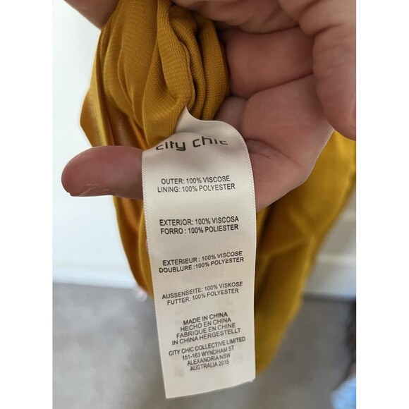 City Chic Halter Neck Maxi Fearless Size 18 NWT Zinnia Yellow Fall Color - Picture 9 of 9